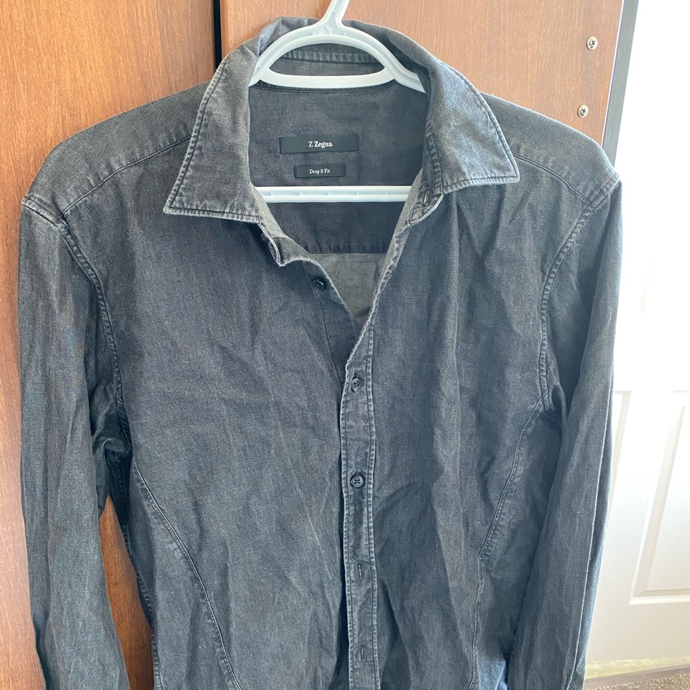 Mens Z Zegna long sleeve casual button shirt